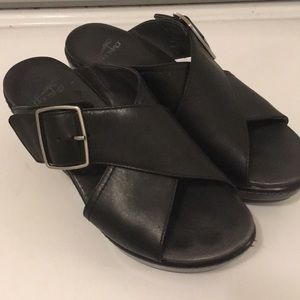 Dansko crossover slide mules